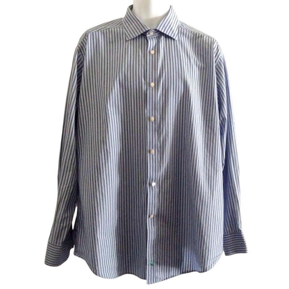 Tailorbyrd Men's Shirt XL Blue Striped Button Down
